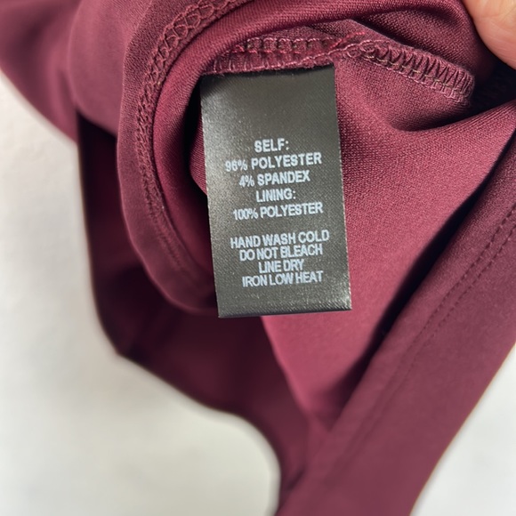 NWT Lulu’s faux wrap ruched skirt merlot dress M - Picture 8 of 8